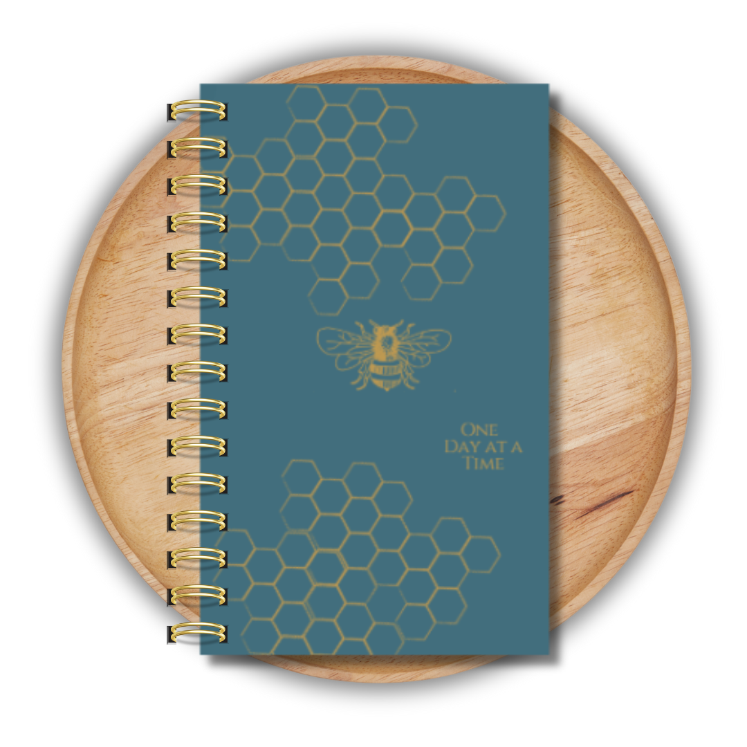 Lined Page Journal, One Day At A Time Notebook, Bee Cover