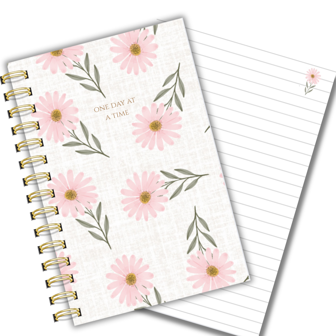 Lined Page Journal, Notebook, One Day at A Time Journal