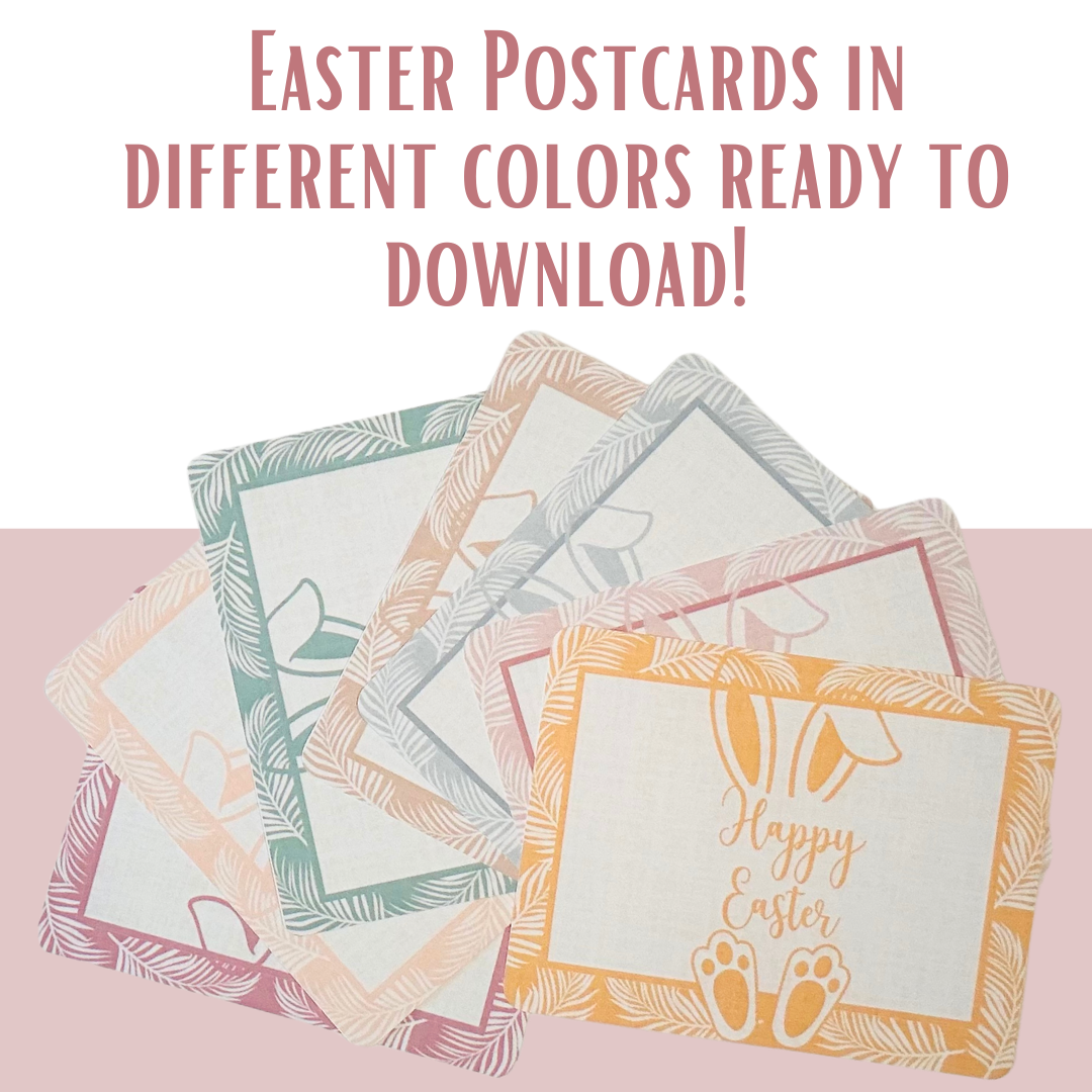 Easter Bunny Postcards in 8 Colors